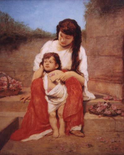 Gabriel von Max Mutter mit Kind oil painting picture